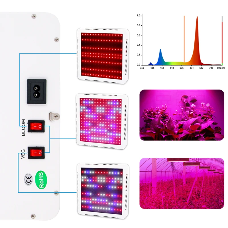 1000W Phytolamp For Plants 240 Led Grow Light Full Spectrum 380-760nm Cultivation Uv Ir Lamp With Veg And Bloom Mode Grow Tent
