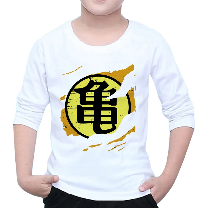 Для детей ясельного возраста с героями мультфильмов футболка Goku для маленьких мальчиков и девочек топы с длинными рукавами модная одежда с рисунком из аниме «Жемчуг дракона» футболки Camiseta Y37-2 - Цвет: 8