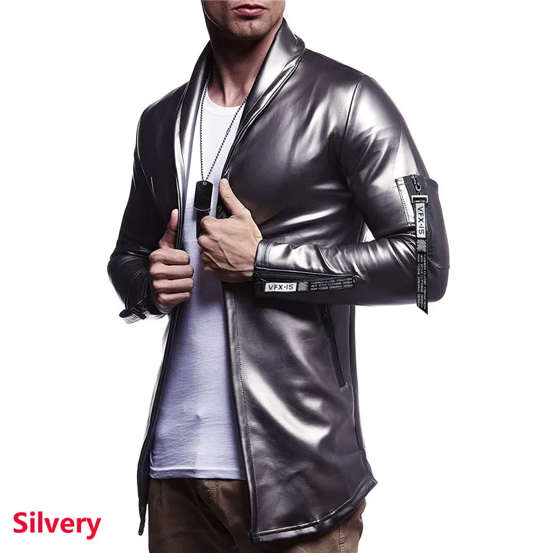 AliExpress Европейская версия мужских эластичных локомотивное кожаное пальто из искусственной кожи на молнии