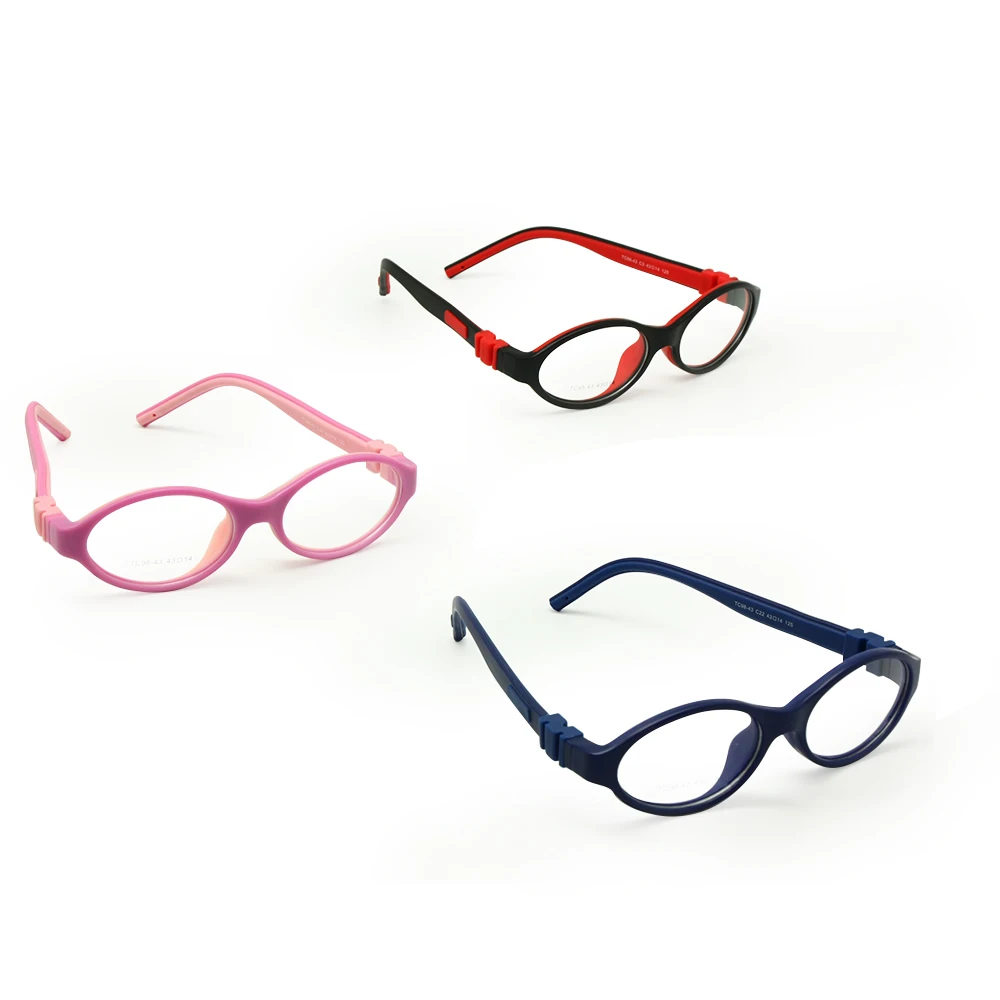 Мальчики очки силиконовые TR90 двойных слоев, Не винт сейф гибкие девушки очки, Сгибаемыми дети очки