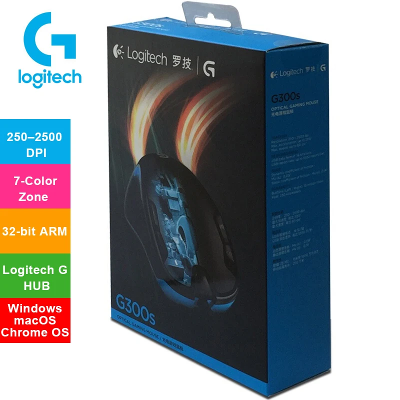Logitech Raton Optico G300s Original Para Videojuegos Dispositivo Con Zona Ajustable De 7 Colores 2500 Dpi Para Pc Mac Os Y Windows Ratones Aliexpress