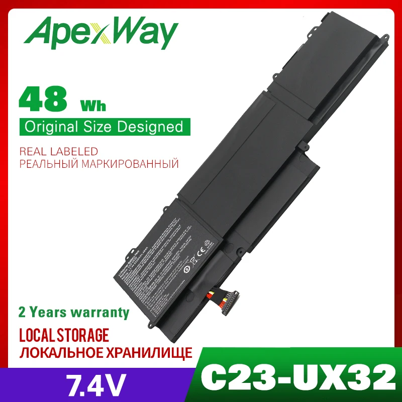 Apexway 6520mAh Аккумулятор для ноутбука ASUS VivoBook U38N U38N-C4004H ZenBook UX32 UX32A UX32VD UX32LA C23-UX32 |