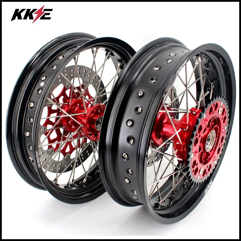 KKE 3,5& 4,25 полный CUSH привод супермото колеса Набор для HONDA CRF250R 04-13 CRF450R 02-12 задний 220 мм диск