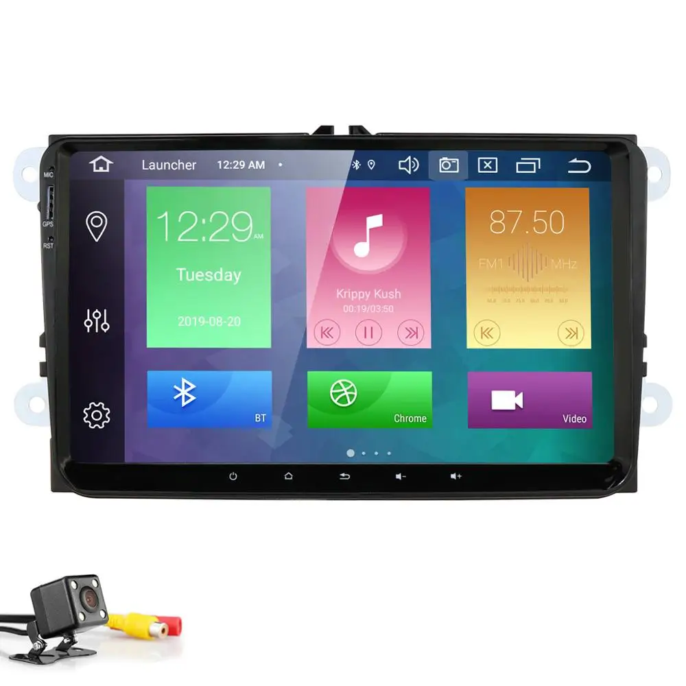 4G+ 64G Автомобильный мультимедийный плеер Android 9,0 gps 2 Din авторадио радио для VW/Volkswagen/Golf/Polo/Passat/b7/b6/SEAT/leon/Skoda - Цвет: camera4