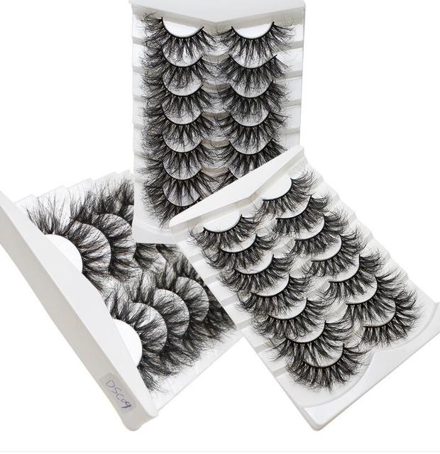 7Pairs 25mm Soft Fluffy 3D Mink False Eyelashes Dramatic Long Wispies Lash Extension Natural Volume Beauty Handmade Eye M