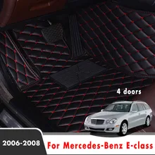 Dla mercedes-benz e-class W211 4 drzwi 2008 2007 2006 dywaniki samochodowe stylizacja Protect Covers akcesoria do wnętrz samochodowych dywanów tanie tanio Sztuczna skóra CN (pochodzenie) Włókien syntetycznych Skóra Matowa Maty i dywany decoration For Mercedes-Benz E-class W211 4 doors 2006-2008