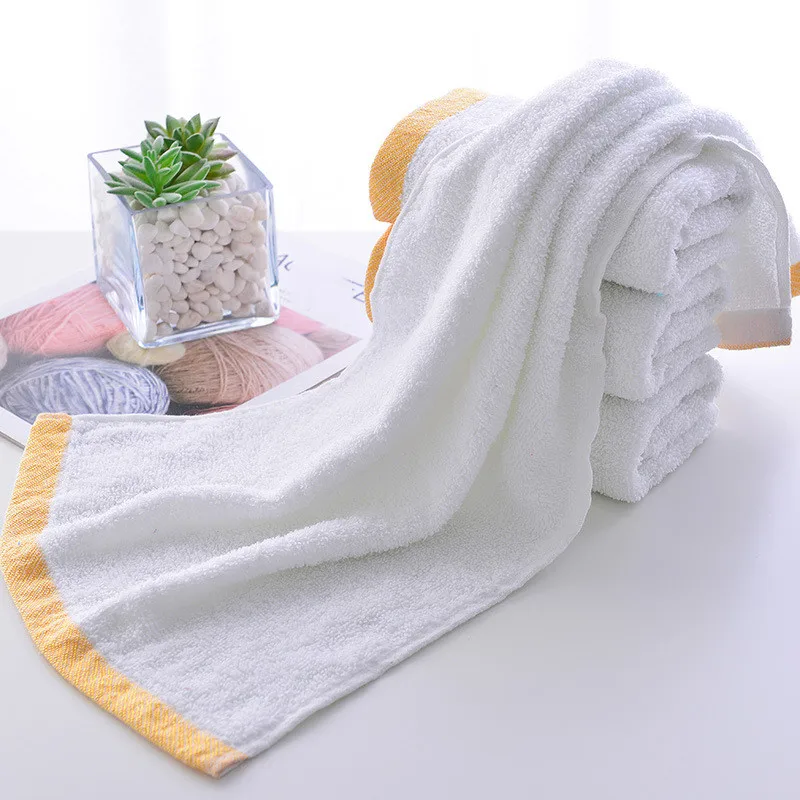 Black Face Towels Cotton Soft Beach Towel Home Bathroom Shower Dry Hair Strong Water Absorption for Women Men High Quality - Цвет: white