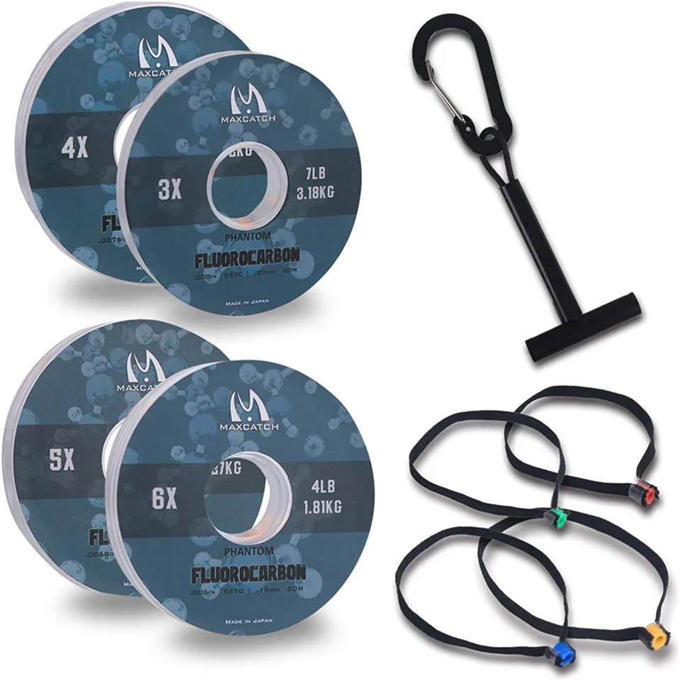 Maximumcatch 100% fluorocarbon tippet linha de pesca com mosca 50m/55yds 1x2x3x4x5x6x linha líder com suporte e concurso|Linhas de pesca| -