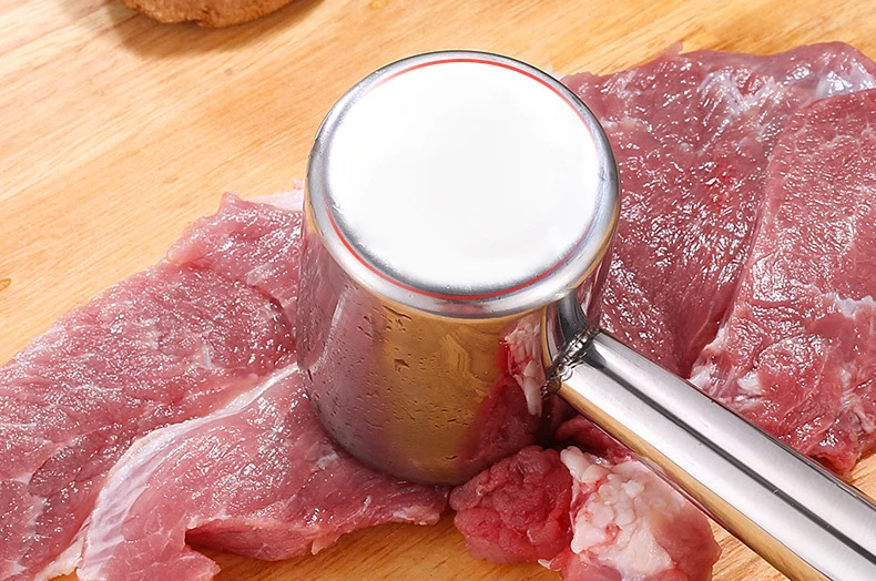 304 Stainless Steel Steak Loose Meat Hammer Meat Tenderizer Long Handle Beef Steak Kitchen Tools
