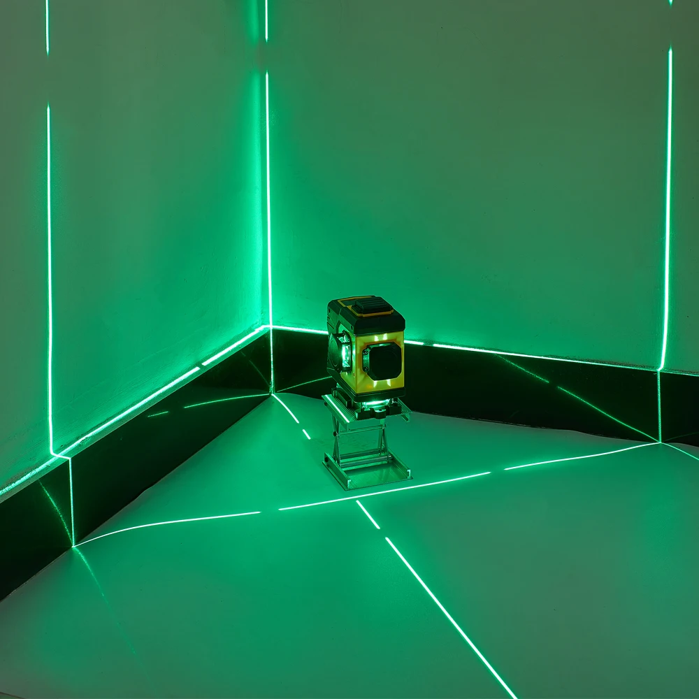

Laser Level-12 Line 360 Horizontal Vertical Cross 3D Green Light Laser Level Self-Leveling Measure Super Powerful Laser Beam