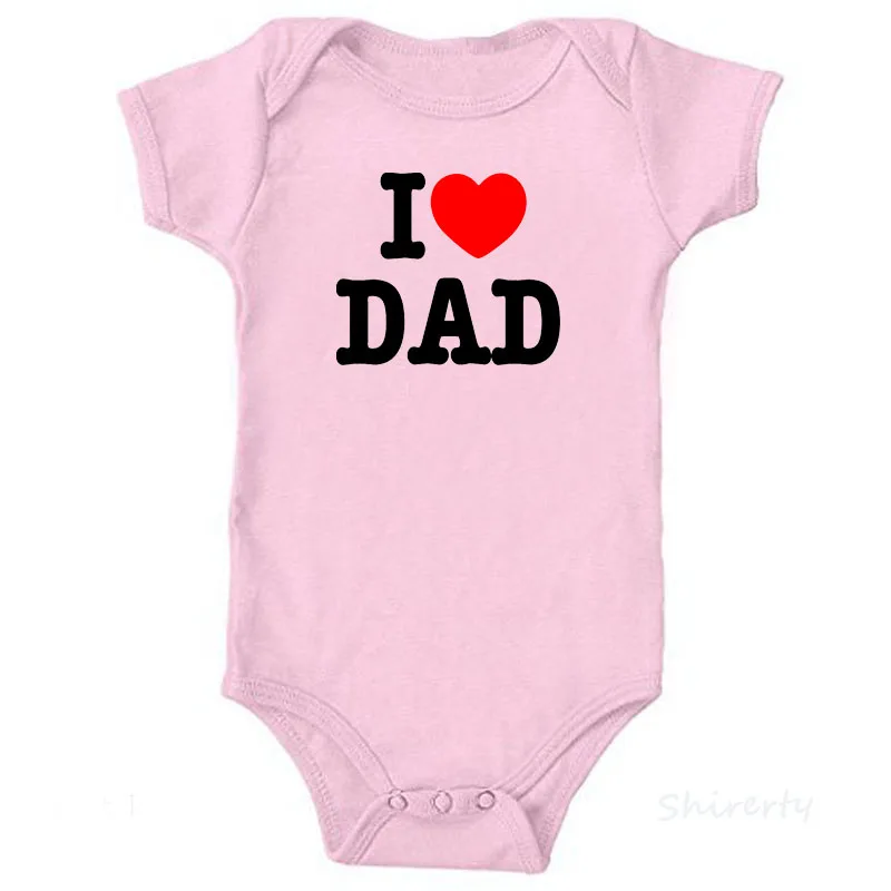 3098-Pink I Love My Dad/хлопковая одежда с короткими рукавами и надписью для младенцев, комбинезон для маленьких мальчиков, трико для девочек, детские Боди, одежда - Цвет: 3098-Pink