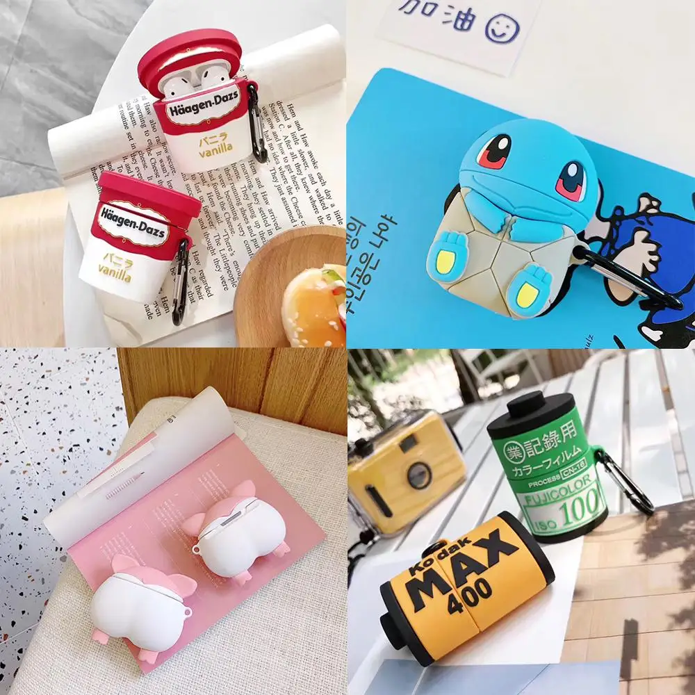 

Silicone Earphone Case For Apple AirPods Case Cover Wireless Bluetooth Charging Protective Cover For Airpods 2 1 Cartoon Cases