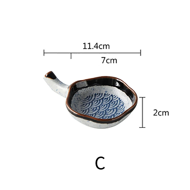 RUX мастерская 1ps керамические чашки маленький соус заправка блюдо домашнее блюдо соус блюдо - Цвет: C