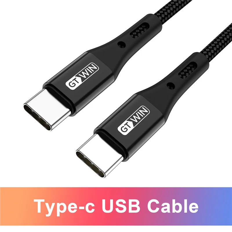 GTWIN 60 Вт USB C к usb type C кабель для Xiaomi samsung S10 S9 Plus Quick Charge 3,0 PD Быстрая зарядка для MacBook Pro Usb кабель - Цвет: Черный