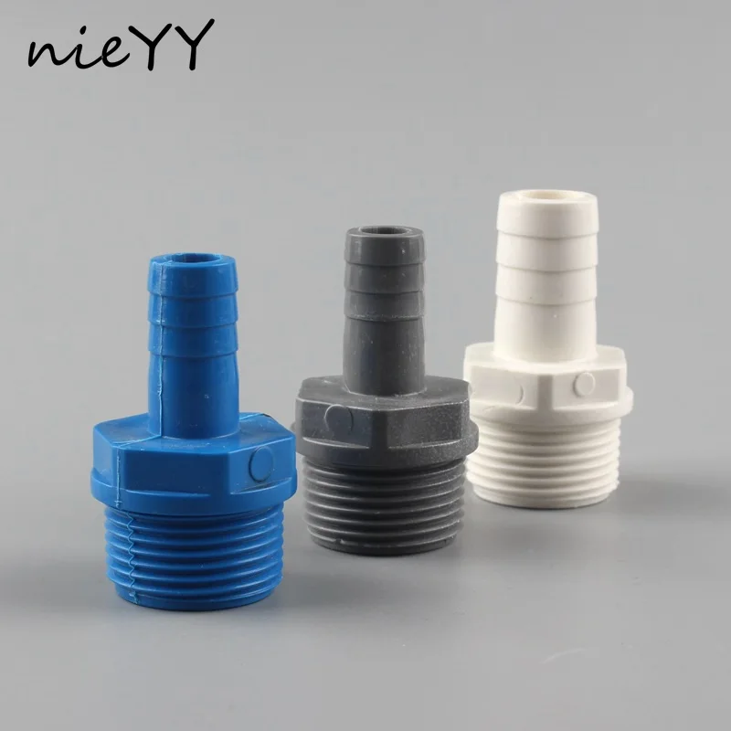 

4Pcs 3/4'' Male Thread To 12mm 16mm Hose Quick Connector PVC Straight Connector Plastic Pagoda Joint for Garden Irrigation