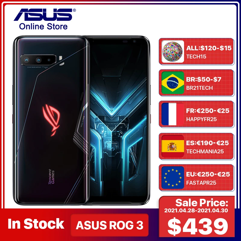 ROM Global ASUS ROG teléfono 3 juegos de teléfono 5G Smartphone Snapdragon 865 12G 256G juego teléfono Actualización de OTA Dual SIM 6,59 pulgadas