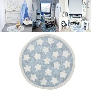 

Nordic Star Printed Carpet INS Anti-Slip Floor Rug Bath Mat Soft Baby Game Carpets for Living Room Bedroom Fashion Home Deco