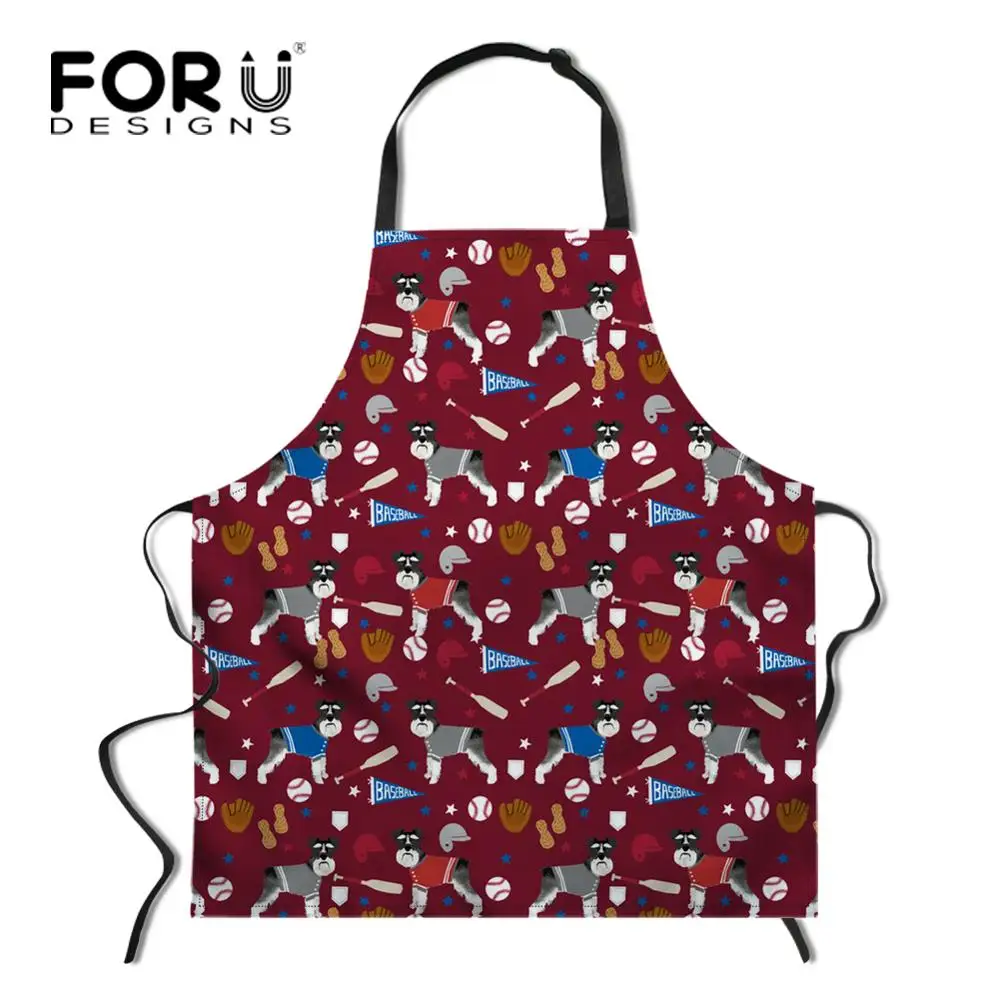 L2743R FORUDESIGNS/Прекрасный щенок цветочный Кухня фартук в стиле «унисекс» Пособия по кулинарии фартук для бариста полиэстер шеф-повара сарафан без рукавов выпечка, барбекю нагрудник - Цвет: L2743R