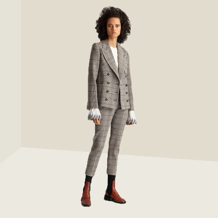 

2020 Spring New Style Commuting-Style Pattern Suit Business Suit WOMEN'S Coat High-waisted Slimming Western Style
