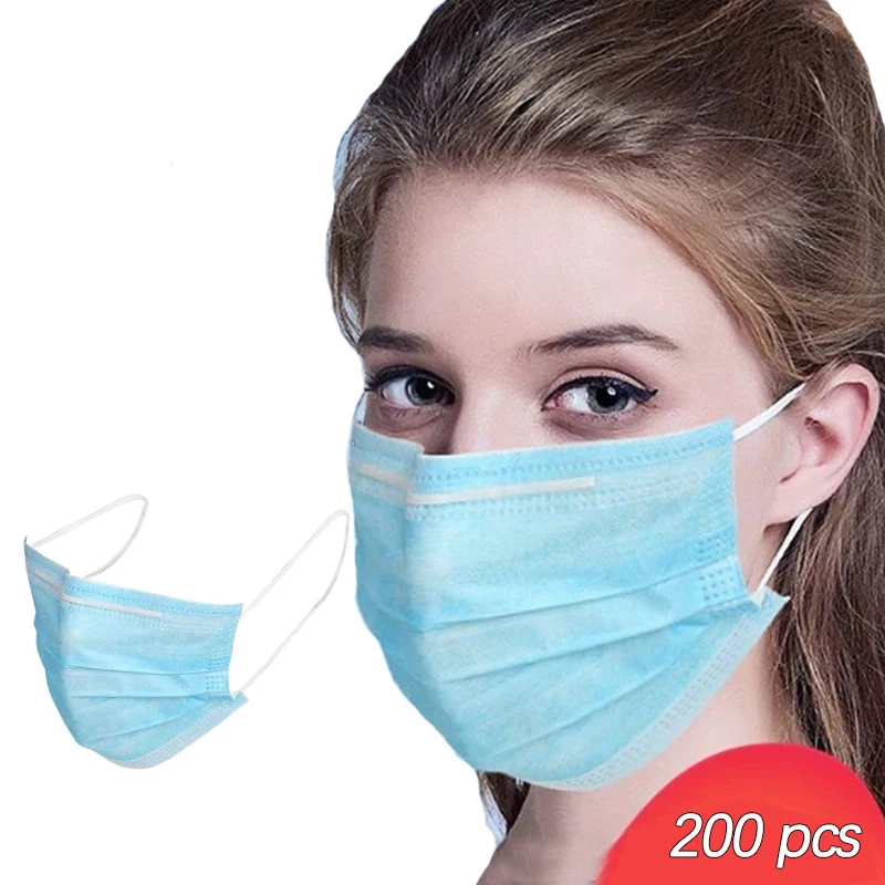

10/20/30/50pcs Non Woven Disposable Face Mask 3 Layer Medical Dental Earloop Activated Carbon Anti-Dust Face Surgical Masks