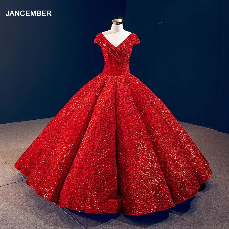 J66567 Jancember Rode Quinceanera Jurken V-hals Cap Sleeve Lace Up Floor Lengte Shiny Plus Size Sweet 16 Jurk Vestidos de 15 J66567 Jancember Rode Quinceanera Jurken V-hals Cap Sleeve Lace Up Floor Lengte Shiny Plus Size Sweet 16 Jurk Vestidos de 15