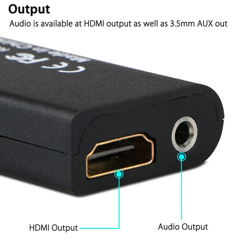 Abkt-hdmi видео конвертер AV адаптер с 3,5 мм аудио выход для HDTV монитора