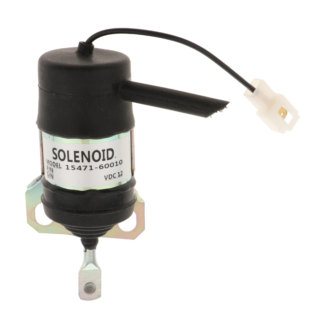 Aluminum Alloy Electric Solenoid Valve 12-V, 16851-60014 Fuel Shut Down Solenoid for Kubota Mower Tractor Excavator RTV RTV900