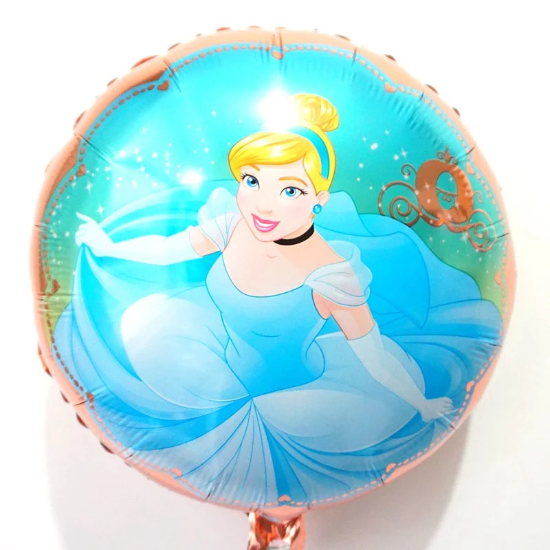 party balloons 5pcs/lot 18 inch round Cinderella style helium balloons for girl birthday gift Cinderella princess foil balloons - Цвет: 5pc cx cinderella