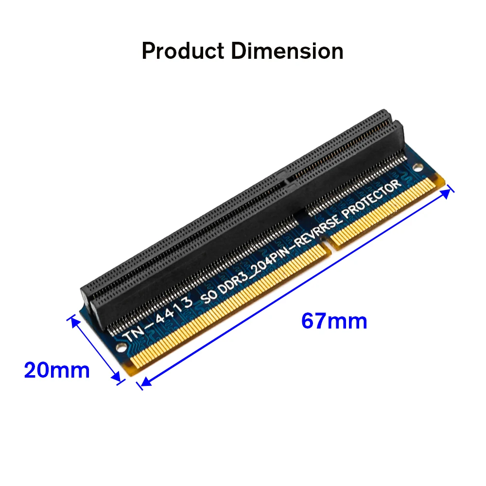 SO DDR3 204PIN Тестовая карта-адаптер для защиты памяти Вертикальная обратная TN-4413 карта-адаптер для ноутбука