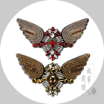 

Indian silk embroidery patch eagle wings animal cartoon patches for hats bag badges applique patches for clothing VP-2836