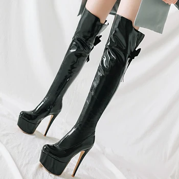 

Doratasia dropship 2020 big size 48 women shoes sexy super high heeled over the knee boots party nightclub platform thin heels