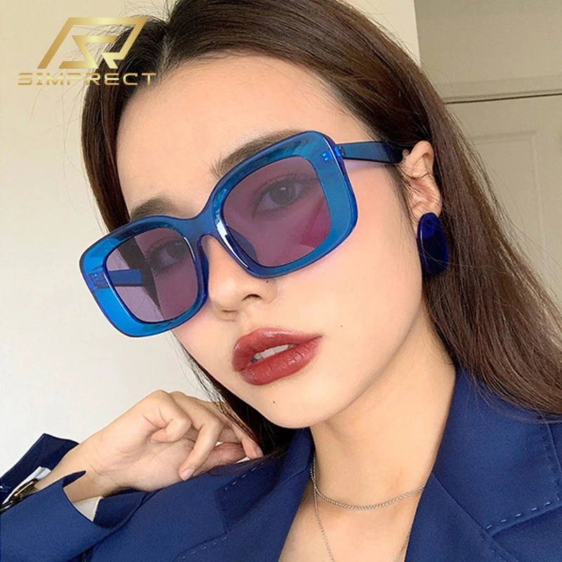 

SIMPRECT Oversized Square Sunglasses Women 2020 Vintage Fashion Sun Glasses Big Frame UV400 Shades For Women Gafas de sol