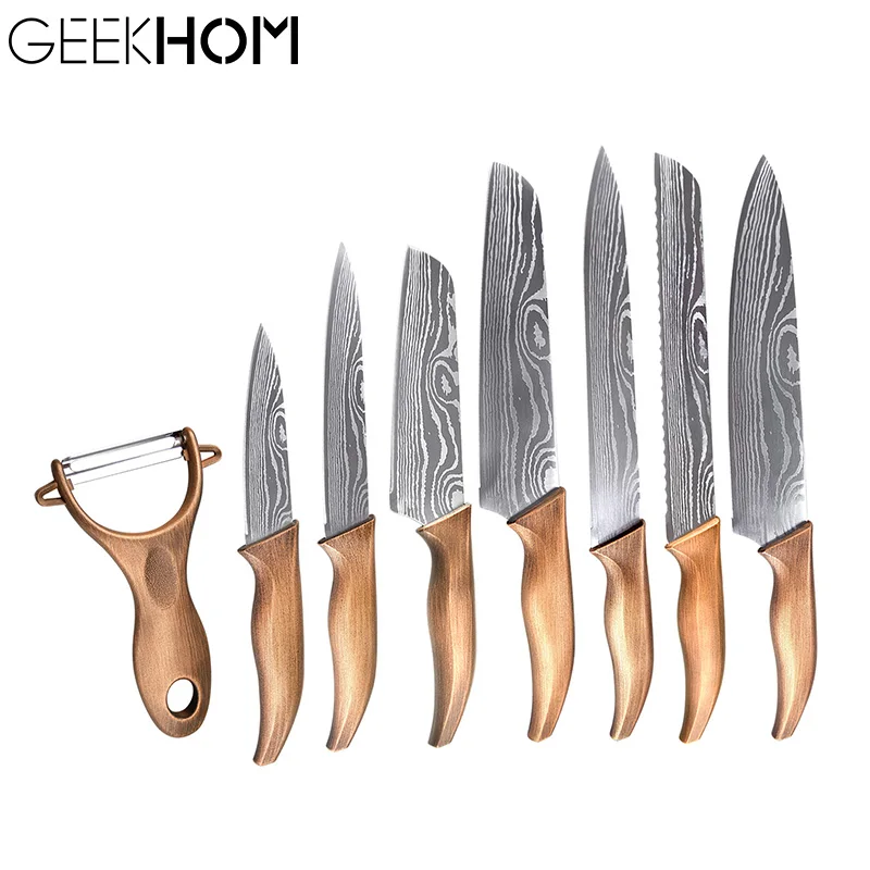

GEEKHOM Kitchen Chef Knife Set Japanese Professional Knives For Kitchen Chinese Cooking Knife Cleaver Filleting Utility Knives