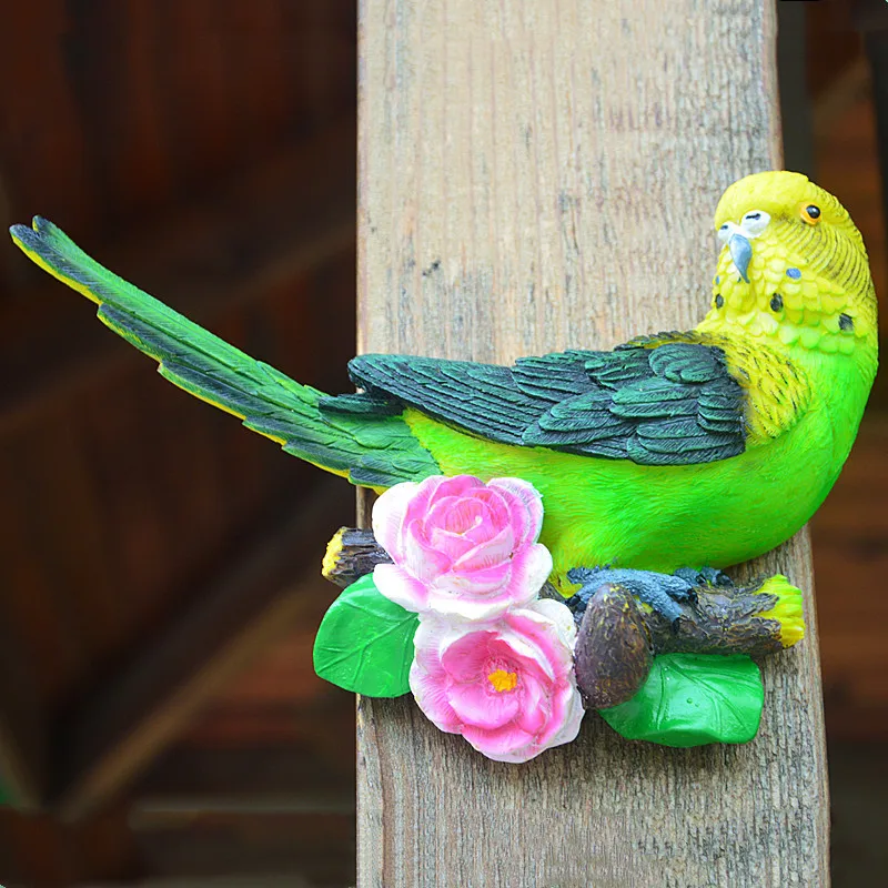 Resin Ornaments Garden Statue Garden Decoration Resin Statue Resin Handicraft Ornaments Resin Ornament Parrot Ornaments Parrot Garden Props Creative Resin Parrot Wall Tree Mounted Outdoor Garden Decoration Statue Animal Sculpture Home Office Garden Decor Ornament
