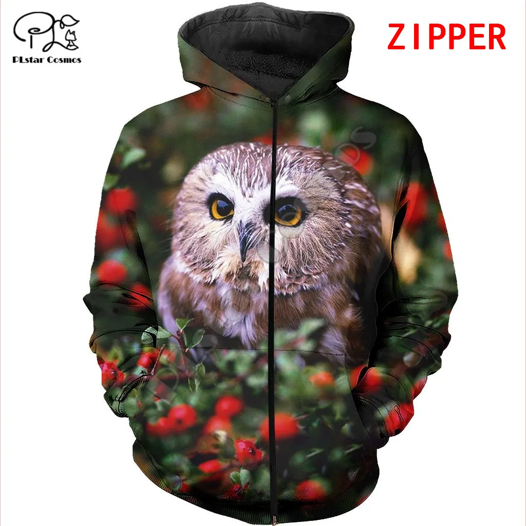 PLstar Cosmos Cute Owl 3D Printed 2021 New Fashion Hoodies Sweatshirts Zip Hoded For Men/Women Casual Streetwear Apparel W02