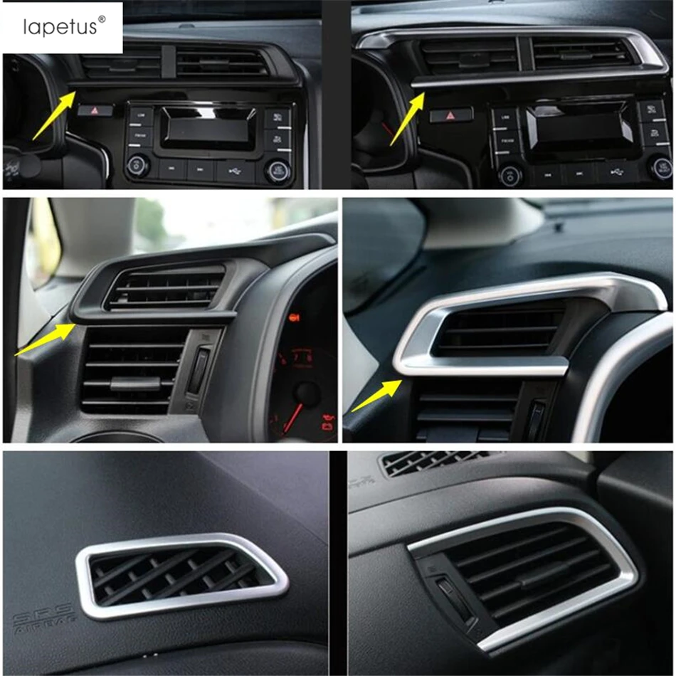 Lapetus аксессуары для Honda FIT Jazz- приборная панель Кондиционер AC выход вентиляционная рамка литьевая крышка комплект отделка/ABS
