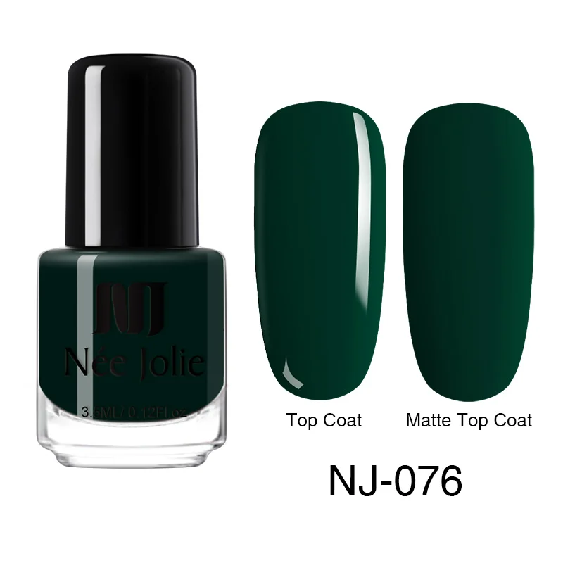 3.5ml NJ-076 Матовый лак для ногтей NEE JOLIE Effetc, черный чистый цвет, розовый лак для ногтей, масляной лак, лак для ногтей, лак для ногтей - Цвет: 3.5ml NJ-076