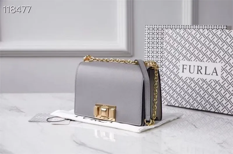 Оригинальные женские сумки FURLA, высокое качество, маленькие размеры, женские меховые кожаные сумки серого цвета, Размер 20 см* 8 см* 14 см - Цвет: 1