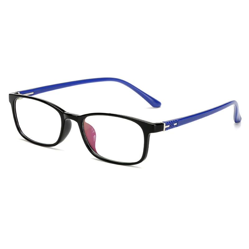 TR90 титановая оправа для очков Для мужчин прямоугольник глаз, стекло прозрачные линзы, очки в Корейском стиле оправы и очки DesolDelos - Цвет оправы: black blue