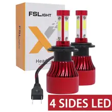 4-сторонняя лампа для автомобиля светодиодный фар 12000LM светодиодный H7 H4 H8 H9 H11 H13 9005 9006 9012 9003 9004 9007 5202 лампы для фар фары