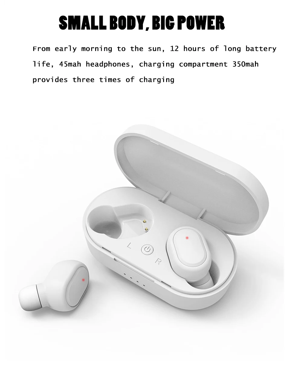 TWS Bluetooth наушники IPX6 водонепроницаемые V5.0 наушники беспроводные наушники для Andorid Ios с функцией громкой связи гарнитура
