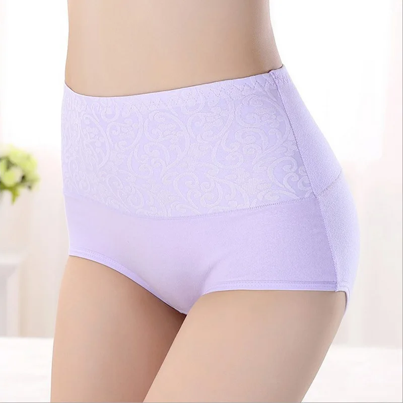 Light Purple Утягивающее белье корсет утягивающие трусы Хлопок, животик, триммерные трусы, послеродовое женское нижнее белье для похудения коррекция талии, утягивающее белье Корректирующее белье - Цвет: Light Purple