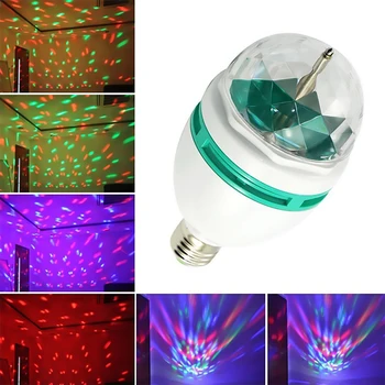 

3W E27 RGB Lamp LED Bulb Light AC85-260V Colorful Auto Rotating RGB LED Bulb Stage Light Disco DJ Party Bar Decoration Lighting