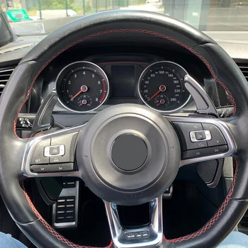 

Free Shipping High Quality 2pcs Car Steering-Wheel Shift Paddle Shift For Volkswagen VW GOLF 7 2015- GTI R MK7 Scirocco