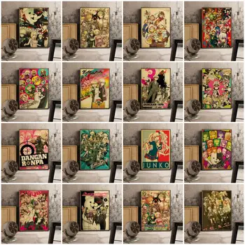 

Danganronpa Retro Poster Japanese Anime Art Decor Poster Home Decor Wall Decor living room Quality Canvas Cute Painting A771
