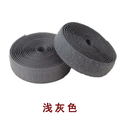 Magic Tape Self Adhesive Fastener Tape DIY Nylon Hook Loop Fastener Sticker Cable Ties Sewing Accessories No Glue 2CM*1M - Цвет: 20mm light gray