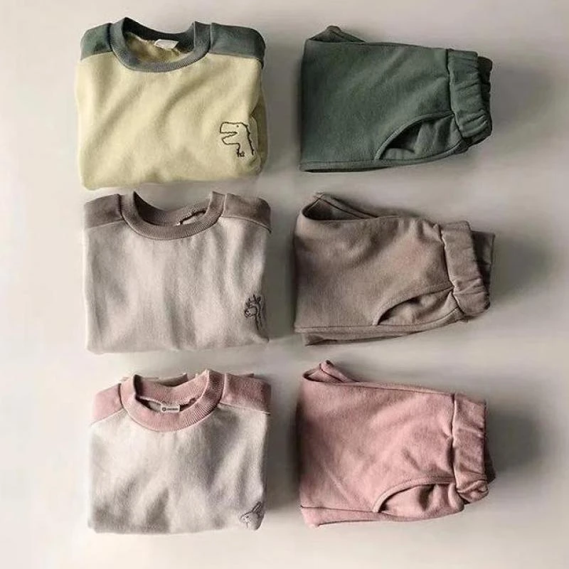 2歳から2歳までの子供向けの恐竜モチーフの服 長袖のスウェットシャツ ハーレムパンツ カジュアル 男の子と女の子向け 秋 Clothing Sets Aliexpress