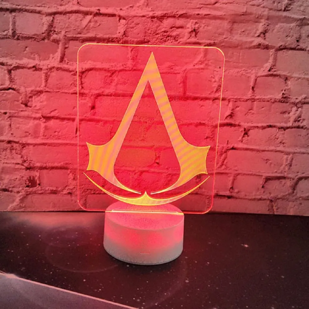 3d светодиодный Ночной светильник с логотипом игры Assassins Creed, Ночной светильник, подарок для детской спальни, Декор, меняющий цвет, для детской комнаты, лампа 3d