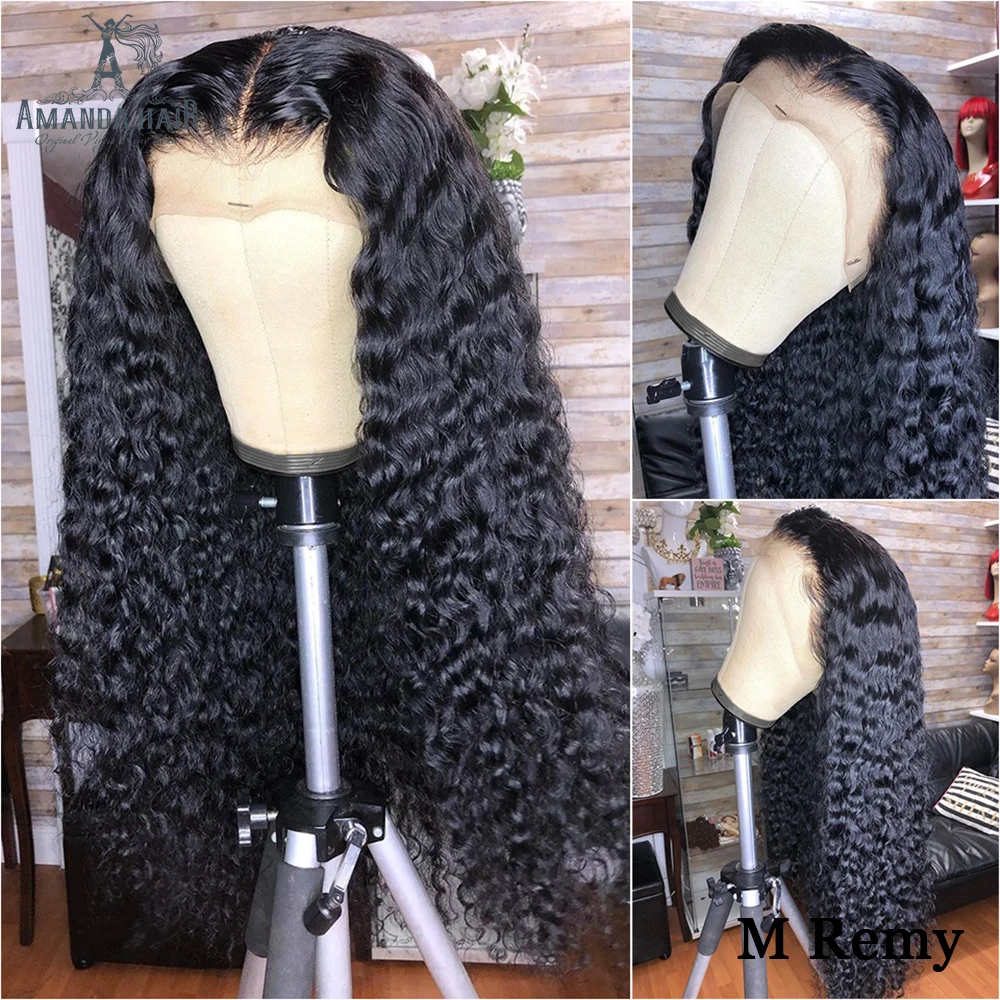 

Amanda Deep Wave Mongolian Human Hair Wigs Lace Front 13x4 150% Density Remy Human Hair Wigs for Black Women Preplucked Hairline