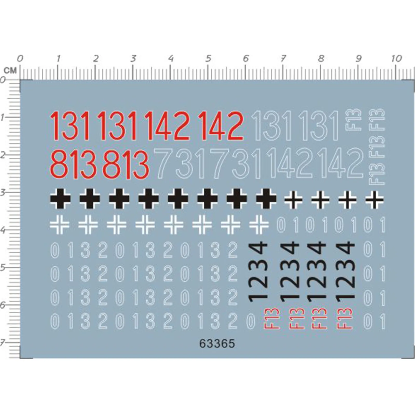 

7*10 Decals For 1:35 Scale WWII F13 Tiger Kanonen und Flakwagen German Tank Model Number Stickers 63365 RC Tank Parts